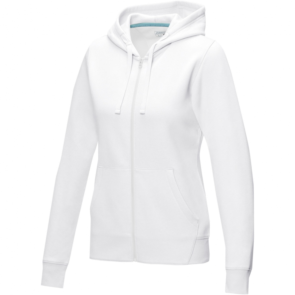 Logotrade Werbegeschenke das Foto: Ruby Hoodie mit durchgehendem Reißverschluss aus Bio-Material für Damen