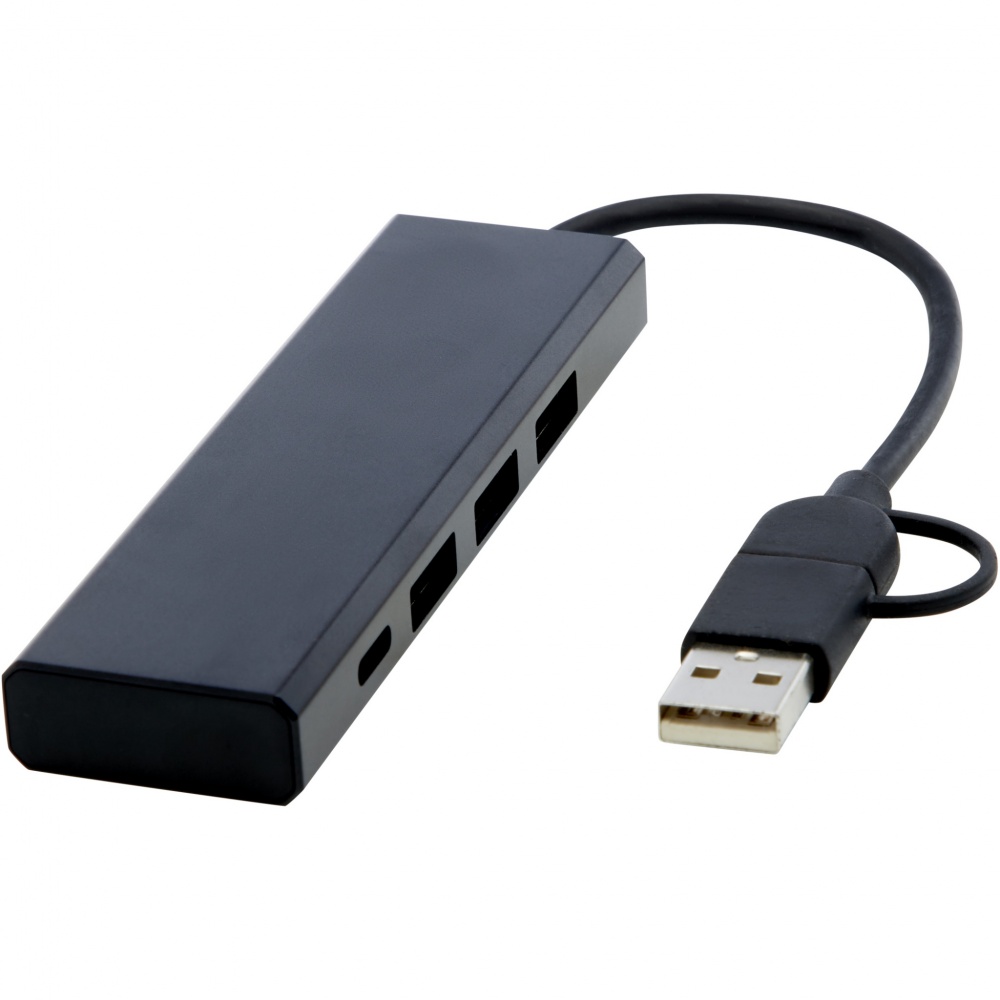 Logotrade werbemittel das Foto: Rise USB 2.0 Hub aus recyceltem RCS Aluminium