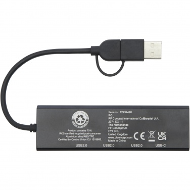 Logotrade werbemittel das Foto: Rise USB 2.0 Hub aus recyceltem RCS Aluminium