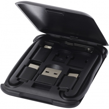 Logotrade Geschäftsgeschenke das Foto: Savvy recyceltes modulares Ladekabel mit Telefonhalterung
