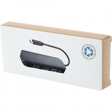 Logotrade Werbegeschenke das Foto: Loop Multimedia-Adapter aus recyceltem RCS Kunststoff USB 2.0-3.0 mit HDMI-Anschluss