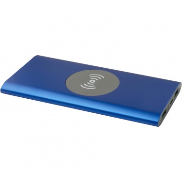 Logotrade Werbeartikel das Foto: Juice 8000 mAh Typ-C kabellose Powerbank aus recyceltem Aluminium