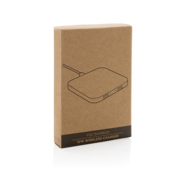 Logotrade werbemittel das Foto: 10W Wireless-Charger mit USB aus Bambus