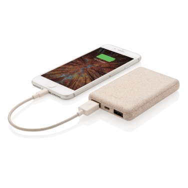 Logotrade werbemittel das Foto: Weizenstroh 5.000 mAh Pocket Powerbank