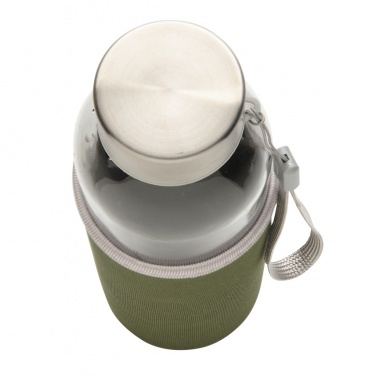 Logotrade Geschäftsgeschenke das Foto: Glasflasche mit Neopren-Sleeve