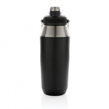 Logotrade werbemittel das Foto: 1L Vakuum StainlessSteel Flasche mit Dual-Deckel-Funktion