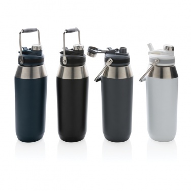 Logotrade Logogeschenke das Foto: 1L Vakuum StainlessSteel Flasche mit Dual-Deckel-Funktion