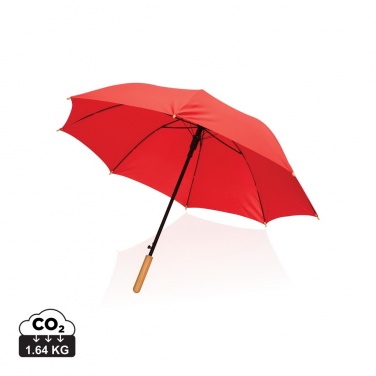 Logotrade Geschäftsgeschenke das Foto: 23" Impact AWARE™ RPET 190T Auto-Open Bambus-Schirm