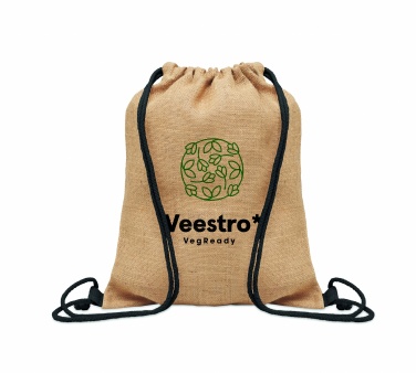Logotrade Firmengeschenke das Foto: Jute Beutel mit Kordelzug