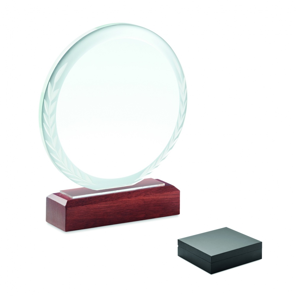 Logotrade Geschäftsgeschenke das Foto: Runder Pokal Kristallglas