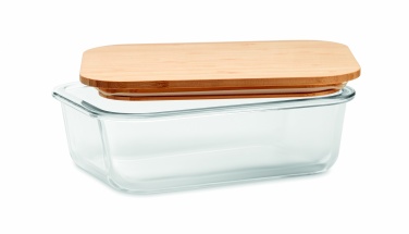 Logotrade Logogeschenke das Foto: Lunchbox Glas mit Bambus