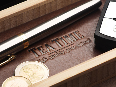 Logotrade Geschäftsgeschenke das Foto: Schreibtisch-Organizer aus Holz 1852292