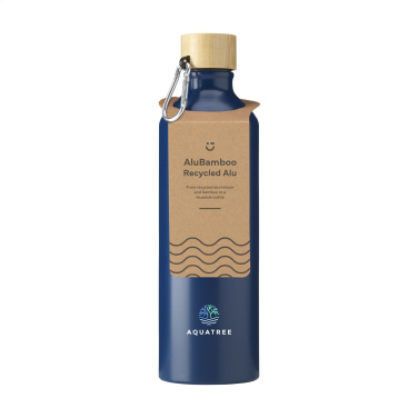 Logotrade Werbegeschenke das Foto: AluBamboo GRS Recycled Alu 750 ml Wasserflasche