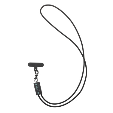 Logotrade Firmengeschenke das Foto: Terra duales Ladekabel aus RCS recyceltem PET mit Lanyard