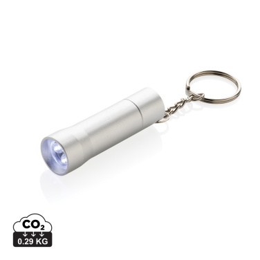 Logotrade Geschäftsgeschenke das Foto: Flash Schlüsselanhänger-Taschenlampe aus RCS rec. Aluminium
