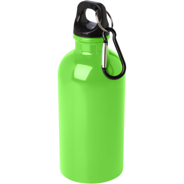 Logotrade werbemittel das Foto: Oregon 400 ml RCS-zertifizierte, einwandige Trinkflasche aus Edelstahl mit Karabinerhaken
