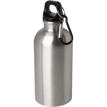 Logotrade Werbegeschenke das Foto: Oregon 400 ml RCS-zertifizierte, einwandige Trinkflasche aus Edelstahl mit Karabinerhaken