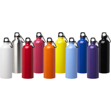 Logotrade Werbeartikel das Foto: Oregon 750 ml RCS-zertifizierte, einwandige Trinkflasche aus Edelstahl mit Karabinerhaken