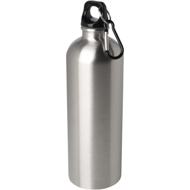 Logotrade Logogeschenke das Foto: Oregon 750 ml RCS-zertifizierte, einwandige Trinkflasche aus Edelstahl mit Karabinerhaken