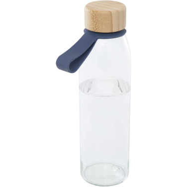 Logotrade werbemittel das Foto: Porto 500 ml Glas-Flasche mit Silikongriff und Bambusdeckel 