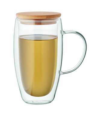 Logotrade Werbegeschenke das Foto: Doppelwandiger Glasbecher 450ml