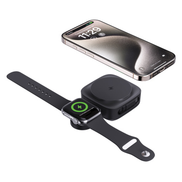 Logotrade Geschäftsgeschenke das Foto: Urban Vitamin Goleta 2-in-1 15W Magnetic Wireless Charger