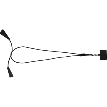 Logotrade Geschäftsgeschenke das Foto: Funi 5 in 1 Lanyard Kabel aus recyceltem Kunststoff für Smartphones mit integrierter Datensynchronisierung und 100 W Schnellladefunktion
