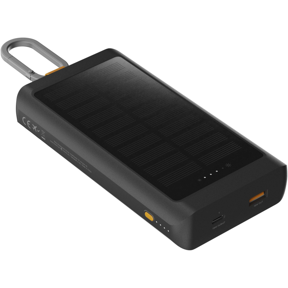 Logotrade Werbegeschenke das Foto: Xtorm XG2S101 Go2 10.000 mAh 15W Solar Powerbank mit Lampe