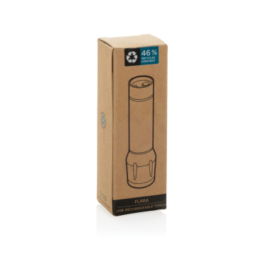 Logotrade Werbegeschenke das Foto: Flara USB-aufladbare Taschenlampe aus RCS recyceltem ABS