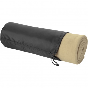 Logo trade promotional products image of: Huggy fleece plaid blanket with carry pouch