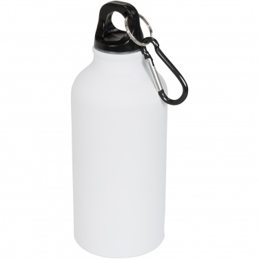 Logo trade business gifts image of: Oregon 400 ml matte water bottle with carabiner