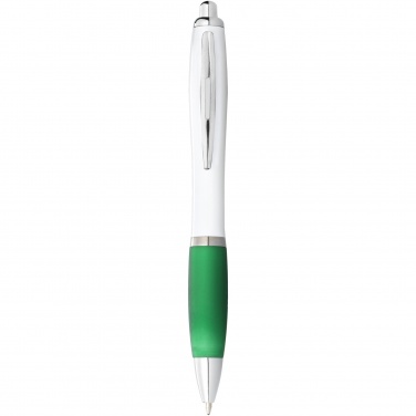 Logotrade promotional gifts photo of: Nash ballpoint pen with white barrel and coloured grip