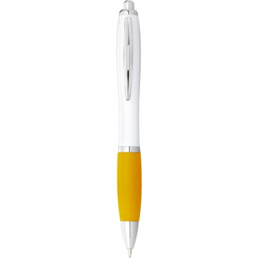Logotrade promotional merchandise image of: Nash ballpoint pen with white barrel and coloured grip