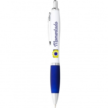 Logo trade promotional products picture of: Nash ballpoint pen white barrel and coloured grip