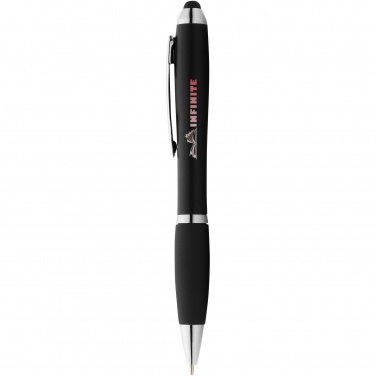 Logo trade promotional items picture of: Nash coloured stylus ballpoint pen with black grip