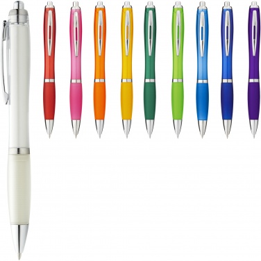 Logo trade promotional gifts image of: Nash ballpoint pen coloured barrel and grip