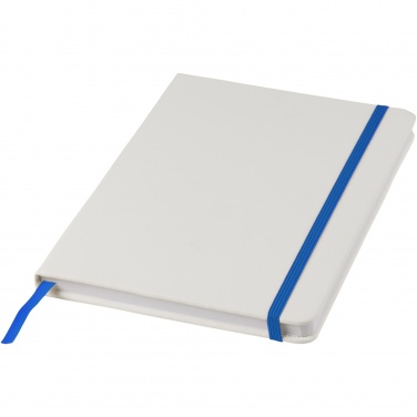 Logo trade promotional merchandise picture of: Spectrum A5 white notebook with coloured strap