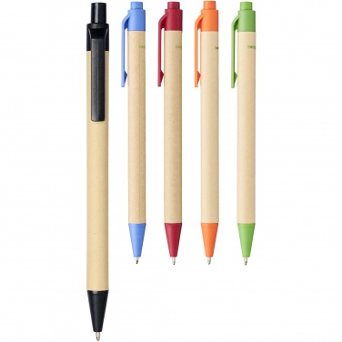 Logo trade promotional items image of: Berk recycled carton and corn plastic ballpoint pen