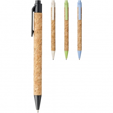 Logo trade promotional merchandise picture of: Midar cork and wheat straw ballpoint pen