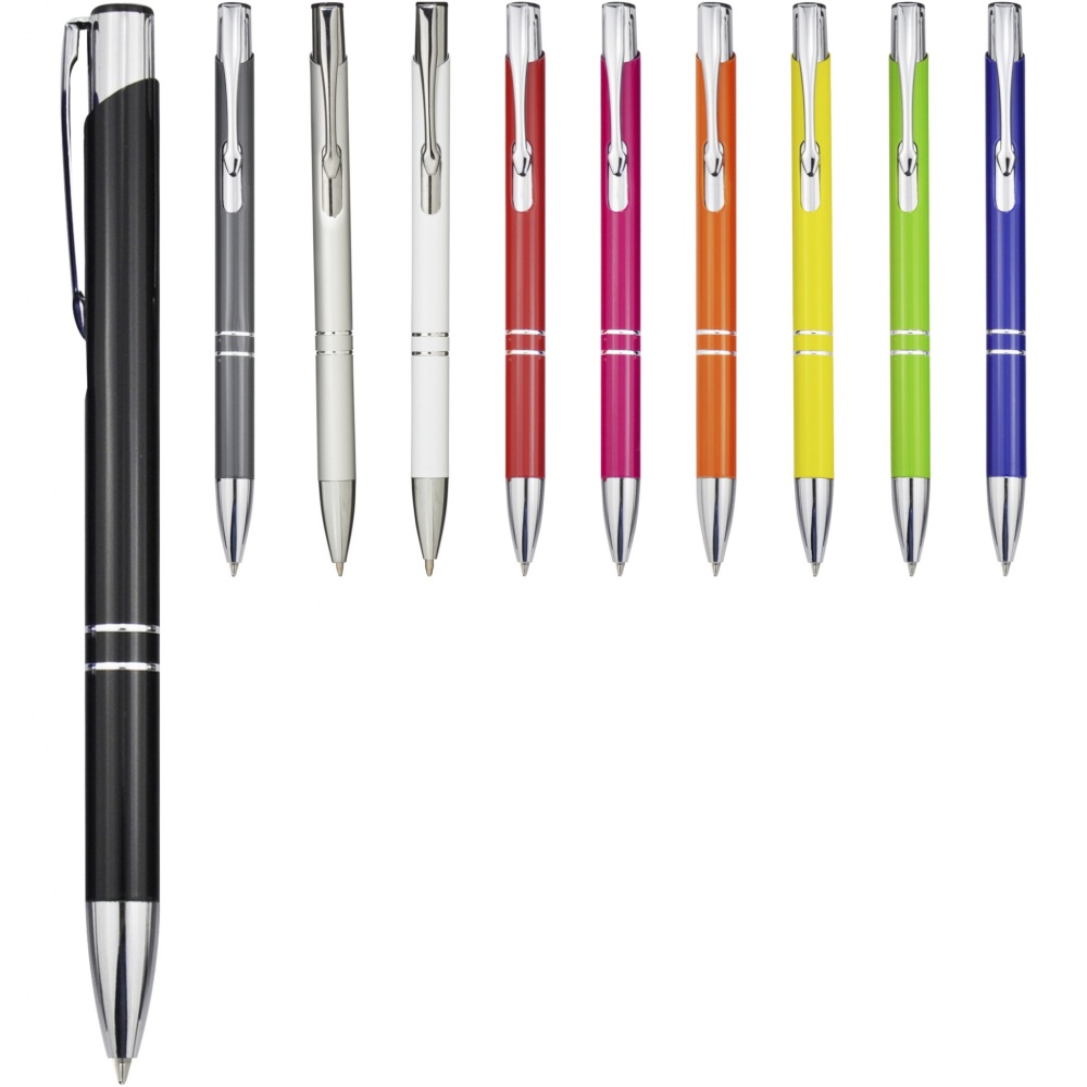Logo trade promotional items image of: Moneta aluminium click ballpoint pen (black ink)