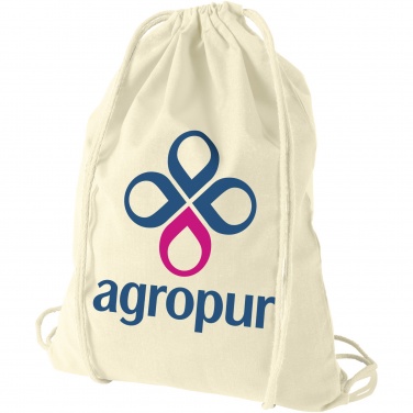 Logo trade promotional gift photo of: Oregon 100 g/m² cotton drawstring bag 5L