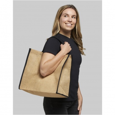 Logo trade promotional item photo of: Harry coloured edge jute tote bag 25L