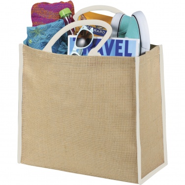 Logo trade promotional gifts picture of: Harry coloured edge jute tote bag 25L