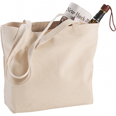 Logo trade business gifts image of: Ningbo 320 g/m² zippered cotton tote bag 15L