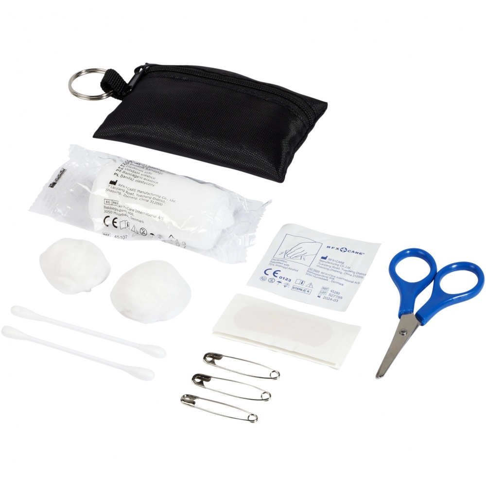 Logo trade advertising product photo of: Valdemar 16-piece first aid keyring pouch