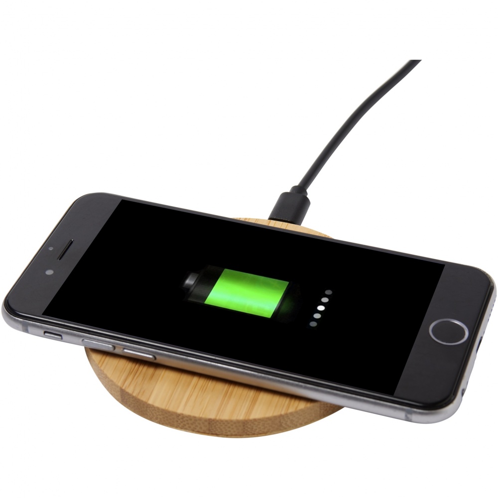 Logo trade promotional merchandise picture of: Essence 5W bamboo wireless charging pad