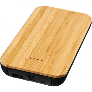 Logo trade corporate gift photo of: Future 6000 mAh bamboo/fabric wireless power bank