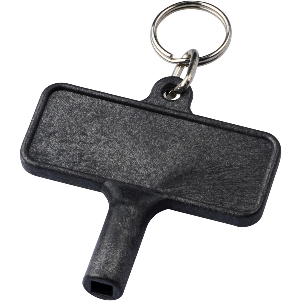 Logo trade corporate gifts image of: Largo plastic radiator key with keychain
