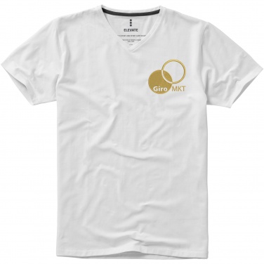 Logo trade business gifts image of: Kawartha short sleeve men's organic V-neck t-shirt