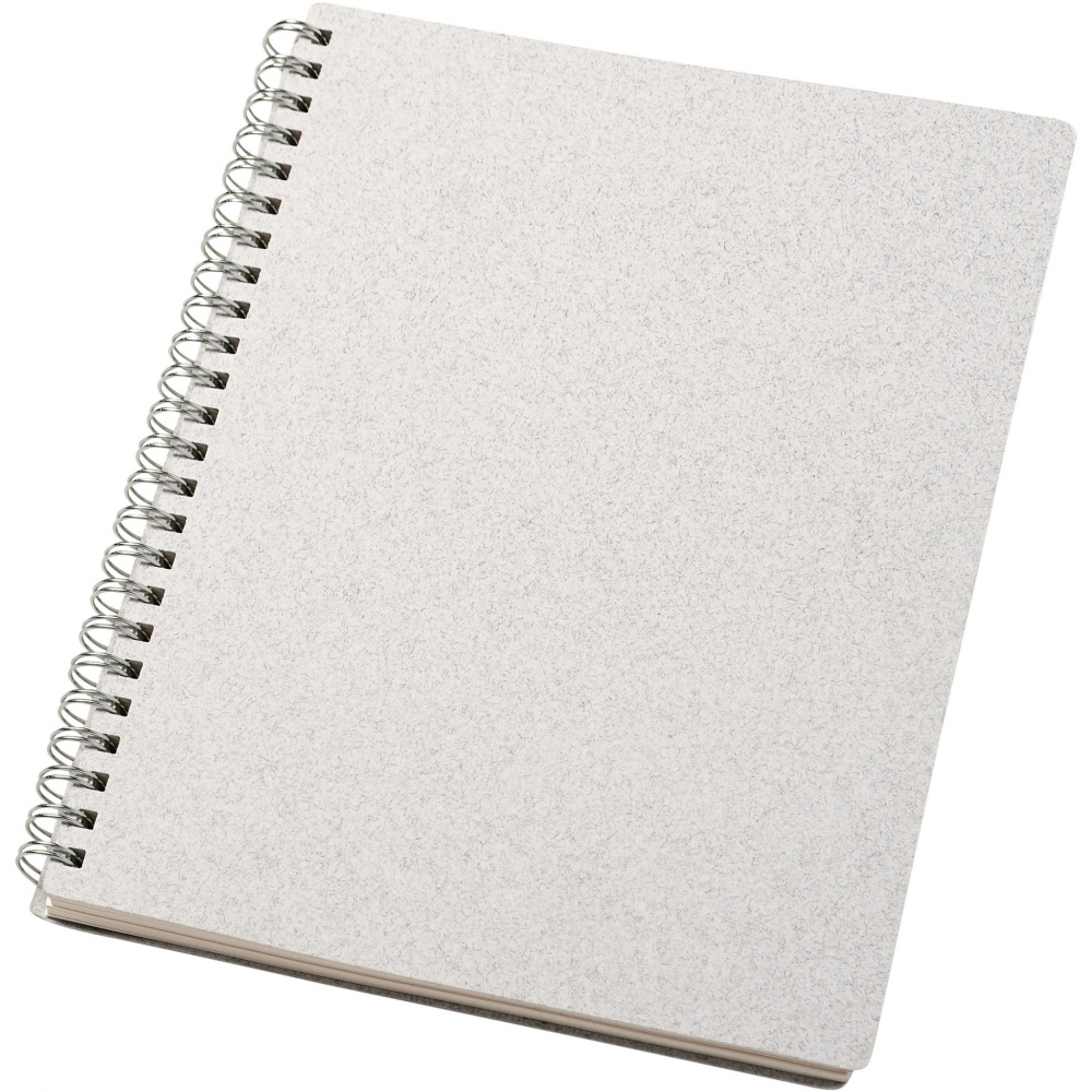 Logo trade promotional giveaways image of: Bianco A5 size wire-o notebook